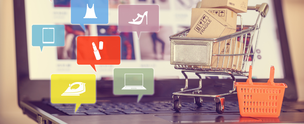 A laptop with lots of post-purchase icons